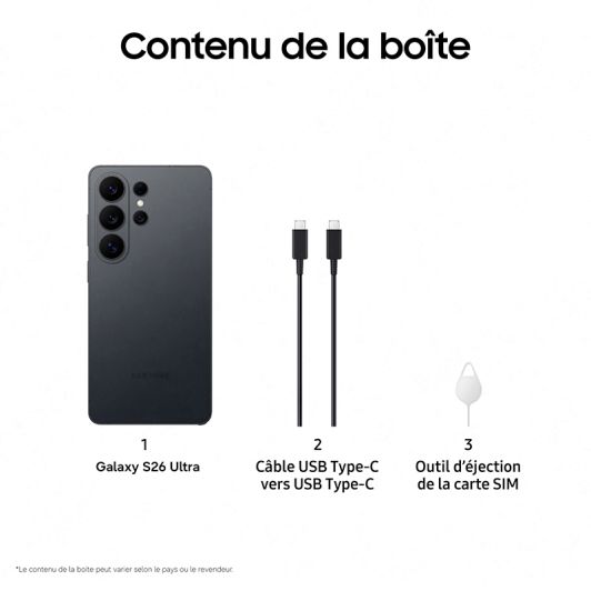Smartphone SAMSUNG Galaxy S26 Ultra Noir 256Go