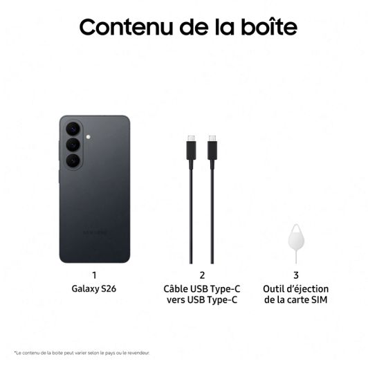 Smartphone SAMSUNG Galaxy S26 Noir 512Go