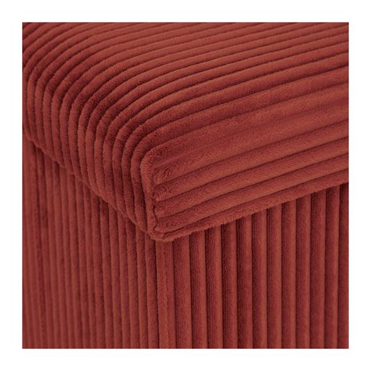 Pouf pliable 38x38x38 cm velours terraccotta