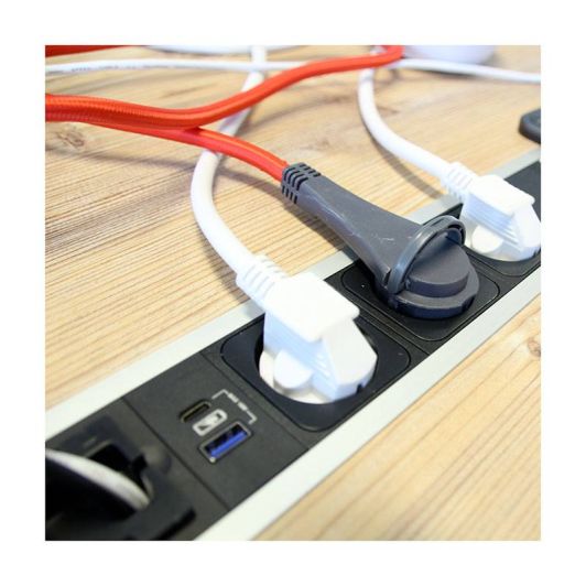 Multiprise CHACON x5 + 2 USB A - 1.5m