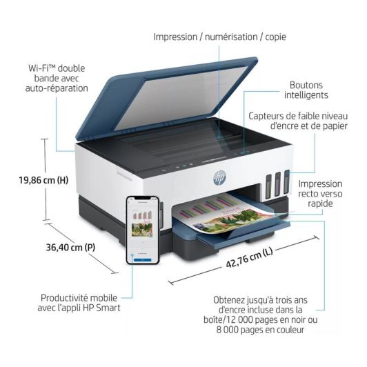 Imprimante HP Smart Tank 7006 multifonction à réservoir