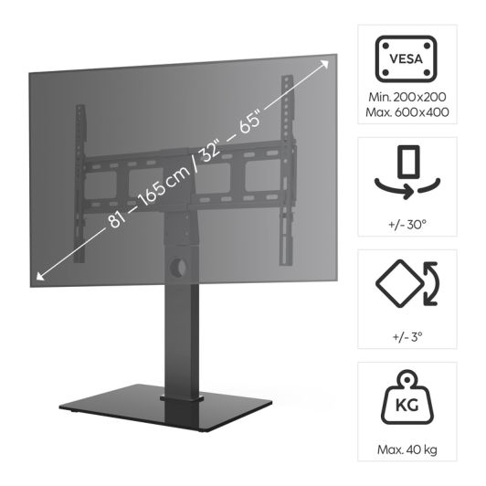 Support pied HAMA pour TV de 80 à 165 cm
