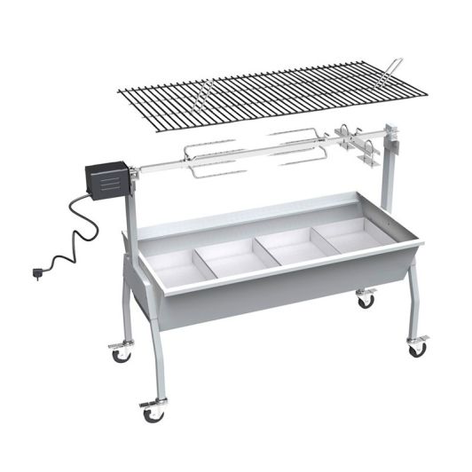 Barbecue charbon SILVER STYLE tournebroche XXL 