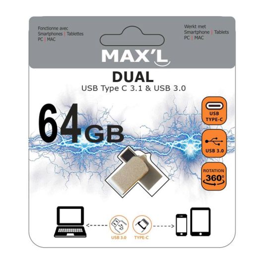 Clé USB OTG 3.0 MAX'L 64Go
