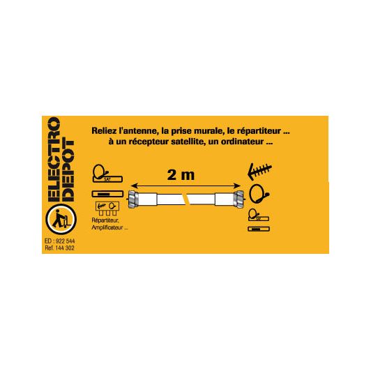 Prolongateur EDENWOOD F MALE / MALE 2 mètres