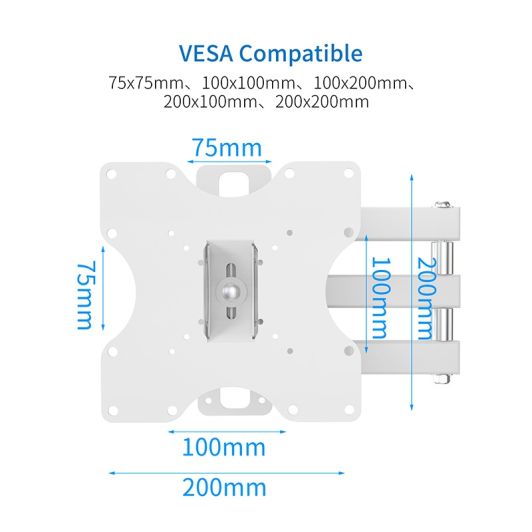 Support mural EDENWOOD TV de 48 à 81cm D1 déporté blanc 