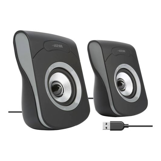 Enceintes APM Filaires USB 2.0 - Duo Haut-Parleurs PC