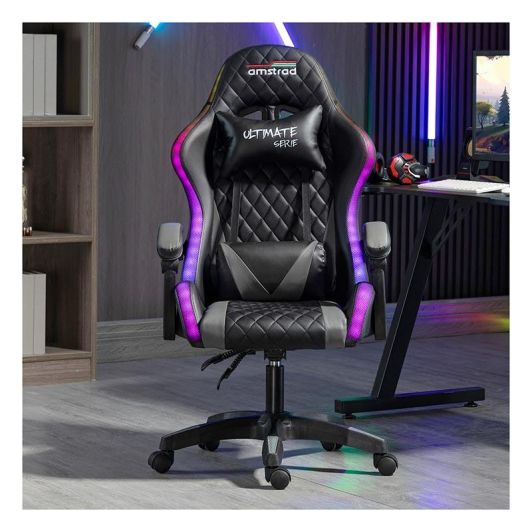 Fauteuil gamer AMSTRAD AMS ULTIMATE LED Noir