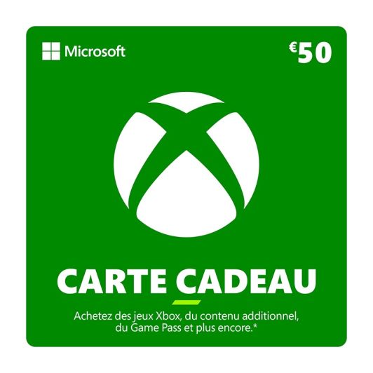E-carte cadeau MICROSOFT Xbox d'une valeur de 50 euros