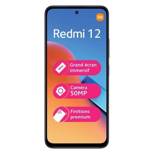 Smartphone XIAOMI Redmi 12 - 256Go Noir - 4G