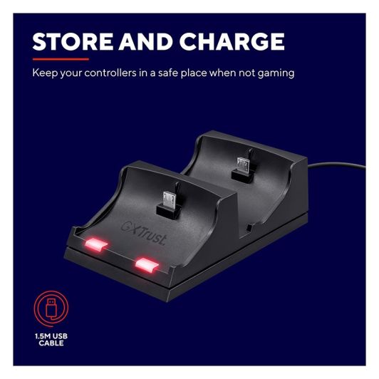 Chargeur TRUST GAMING duo manette PS4 GX