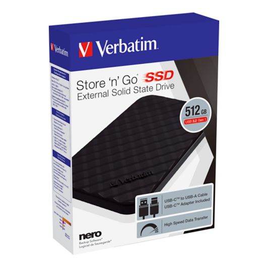SSD externe VERBATIM 512Go Noir