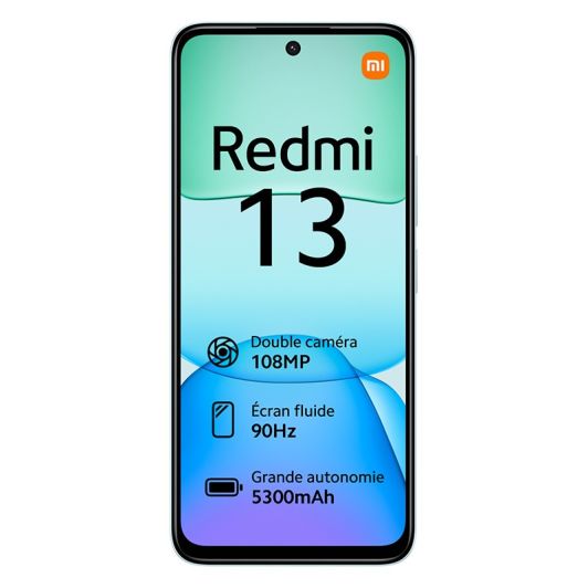 Smartphone XIAOMI Redmi 13 256Go 4G Bleu + Coque