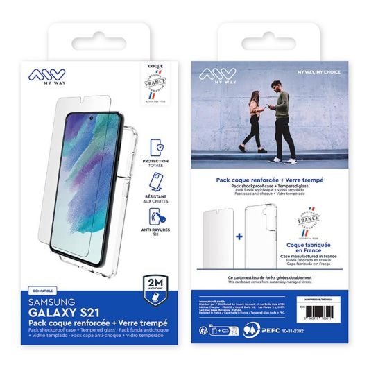 Pack Film de protection + Coque MYWAY SAMSUNG Galaxy S21
