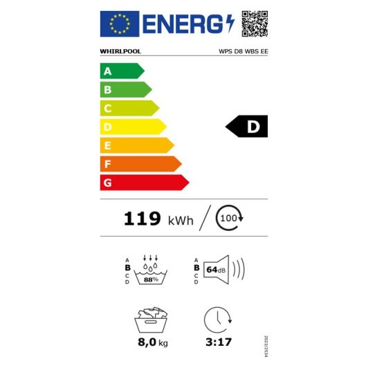 Sèche-linge pompe à chaleur WHIRLPOOL WPSD8WBSEE