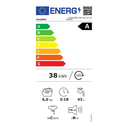 Lave-linge hublot 6kg VALBERG WF 612 A-10 W566C