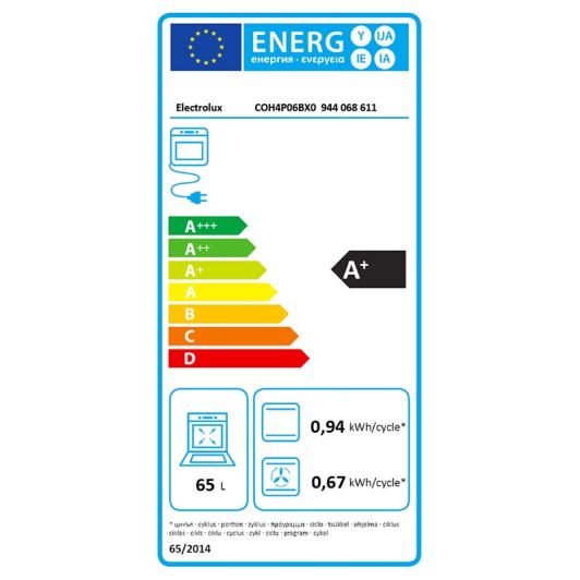 Four pyrolyse chaleur tournante 65L ELECTROLUX COH4P06BX0