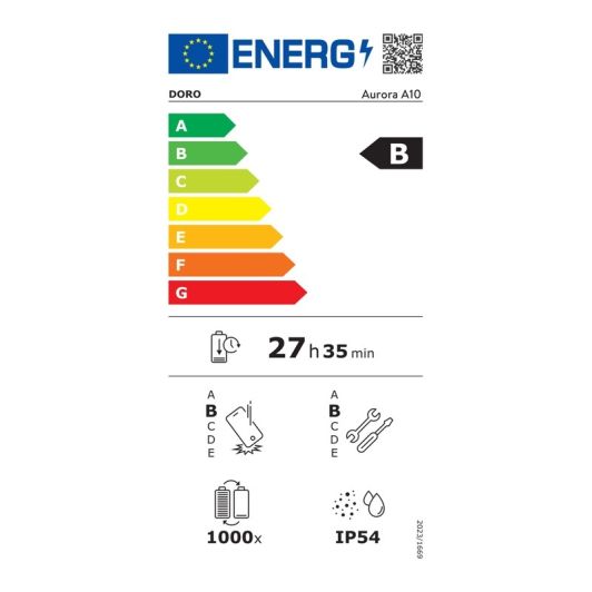 Smartphone DORO Aurora A10 64Go Noir - Sénior