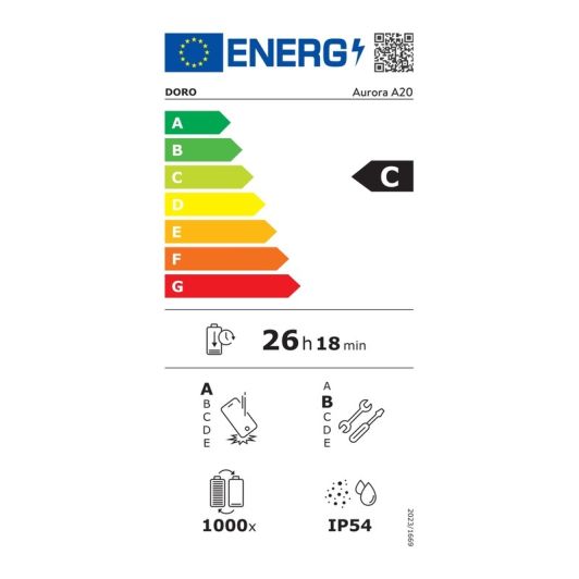 Smartphone DORO Aurora A20 64Go Noir à Clapet Sénior