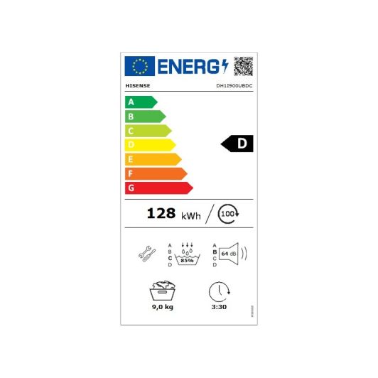Sèche-linge pompe à chaleur HISENSE DH1I900UBDC