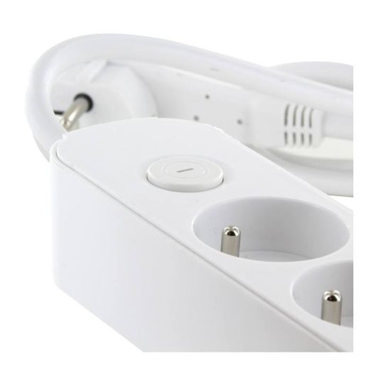 Multriprise ELECTRO DEPOT 5 prises + 2 USB Blanche - Cable 1.5m