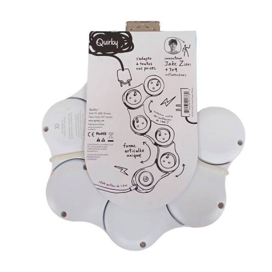 Multiprise articulée QUIRKY 5 prises avec interrupteur Blanche - Cable 1.2m