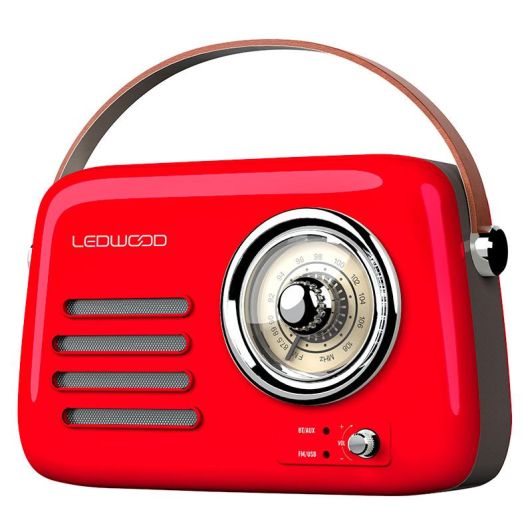 Radio LEDWOOD ALMA Vintage Rouge