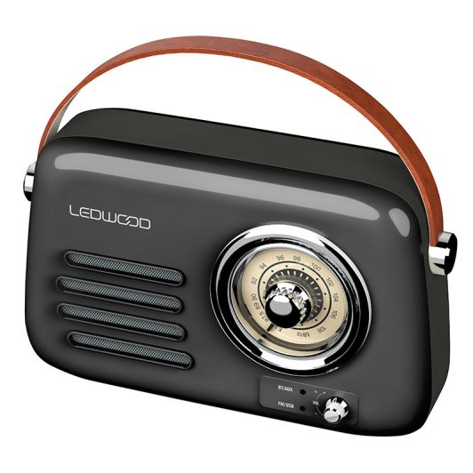Radio LEDWOOD ALMA Vintage Noire