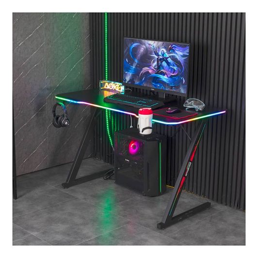 Bureau gaming LED AMSTRAD AMS-DESK120Z ASTRA Noir