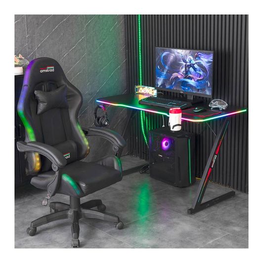 Bureau gaming LED AMSTRAD AMS-DESK120Z ASTRA Noir