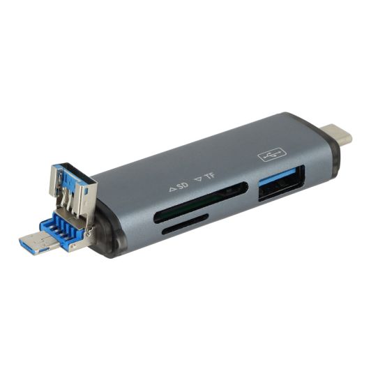 Lecteur de Cartes 6 en 1 Edenwood USB-A / USB-C / Micro USB – SD, Micro SD, USB 3.0