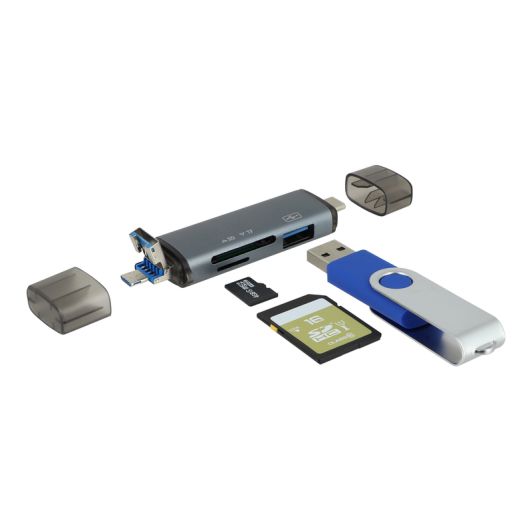 Lecteur de Cartes 6 en 1 Edenwood USB-A / USB-C / Micro USB – SD, Micro SD, USB 3.0