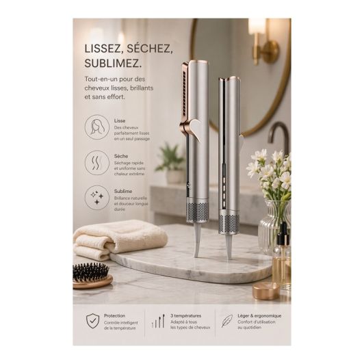 Lisseur SILVER STYLE séchant 2en1 LISS'AIR