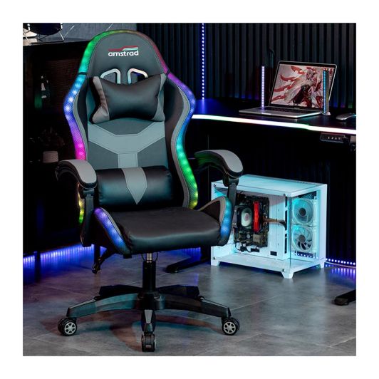Chaise gaming AMSTRAD AMS LED PIXEL Noir