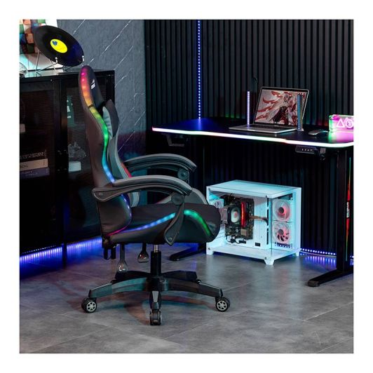 Chaise gaming AMSTRAD AMS LED PIXEL Noir