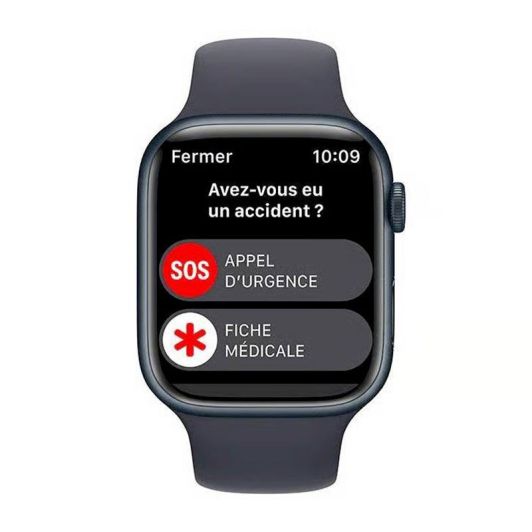 Montre Connectée APPLE WATCH S8 45mm GPS Noir Reconditionnée grade A