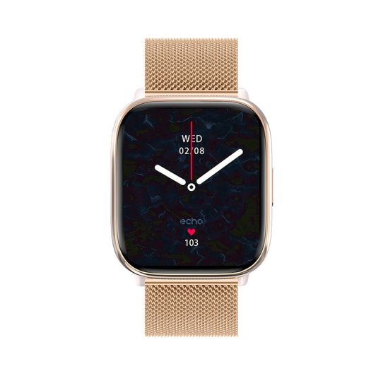 Montre connectée ECHO Rainbow Nano Bracelets Rose + Métal Gold