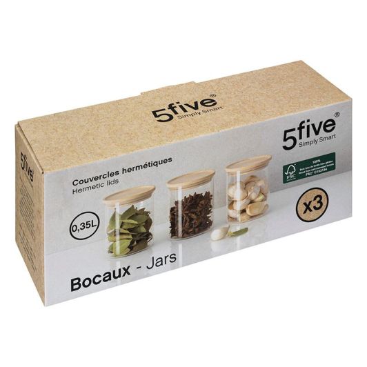 Set de 3 bocaux verre 350ml