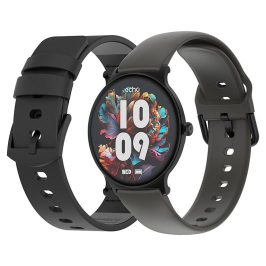 Montre connectée ECHO Rainbow Sunset noir - 2 bracelets