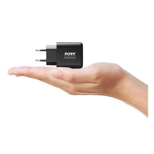 Chargeur secteur 2 ports USB-C et USB PORT Designs GAN  65W