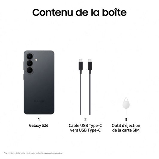 Smartphone SAMSUNG Galaxy S26 Noir 256Go