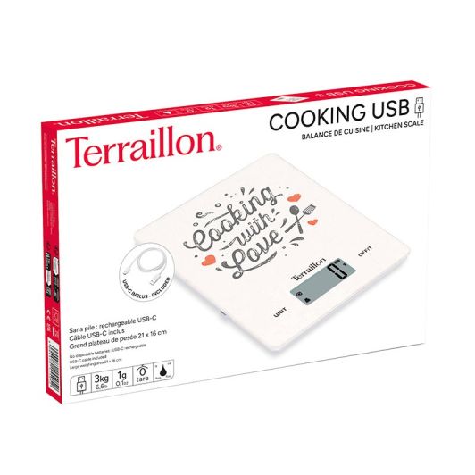 Balance TERRAILLON Recahargeable - Cooking USB et cable