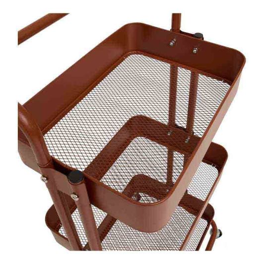 Desserte métal 3 niveaux coloris terracotta 