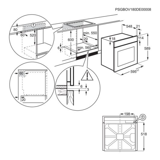 Four chaleur tournante ELECTROLUX LOH4P06K