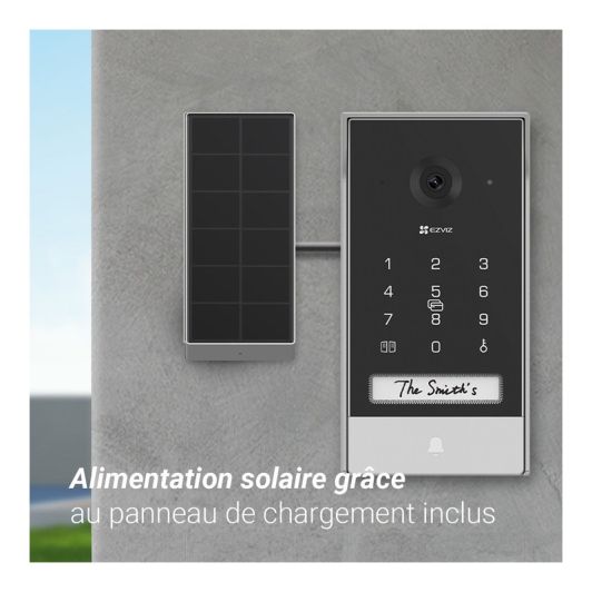 Visiophone connecté EZVIZ EP7 2K avec panneau solaire
