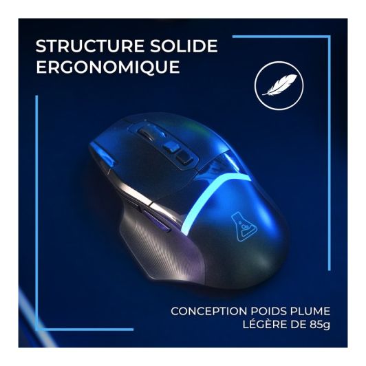 Souris gaming THE G-LAB KULT PALLADIUM sans fil RGB 10 000DPI Bluetooth et 2.4Ghz