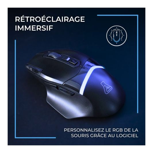 Souris gaming THE G-LAB KULT PALLADIUM sans fil RGB 10 000DPI Bluetooth et 2.4Ghz