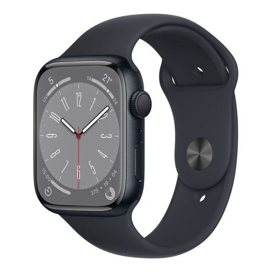 Montre Connectée APPLE WATCH S8 45mm GPS Noir Reconditionnée grade A
