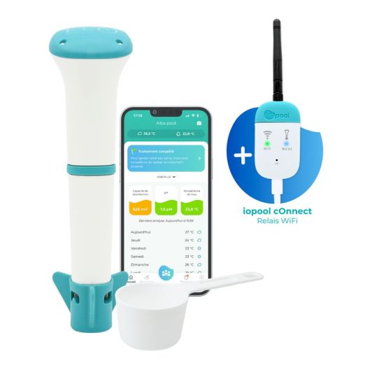 Pack analyseur et traitement d'eau de piscine IOPOOL EcO Start + Connect + EcO Tab