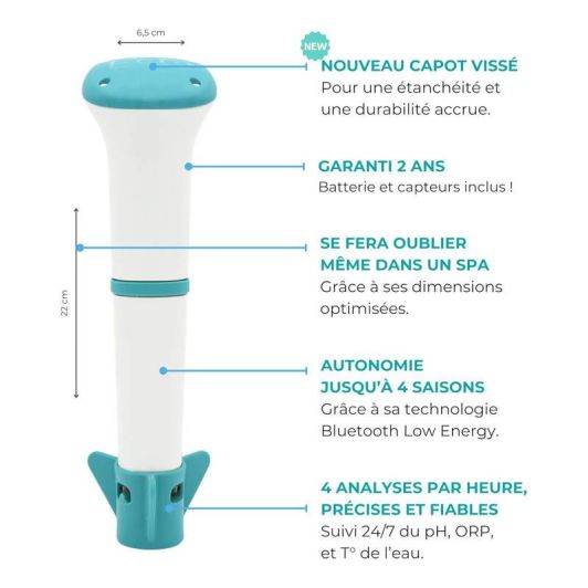 Pack analyseur et traitement d'eau de piscine IOPOOL EcO Start + Connect + EcO Tab